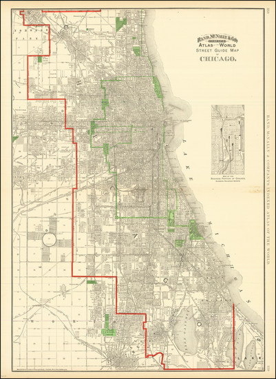 74-Chicago Map By Rand McNally & Company