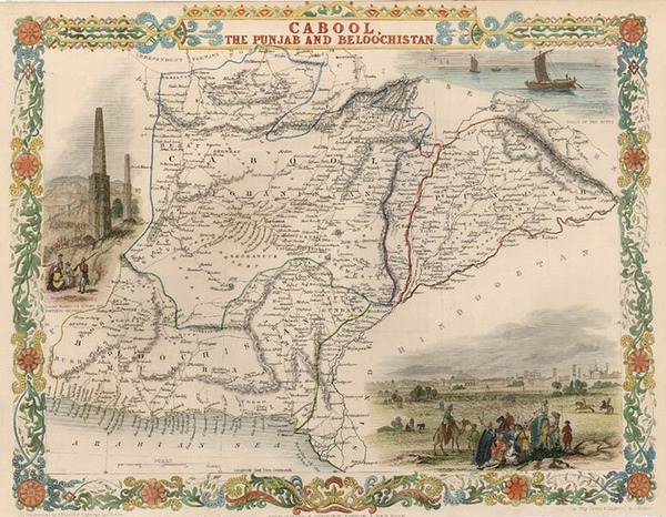 85-Asia, India, Central Asia & Caucasus and Middle East Map By John Tallis