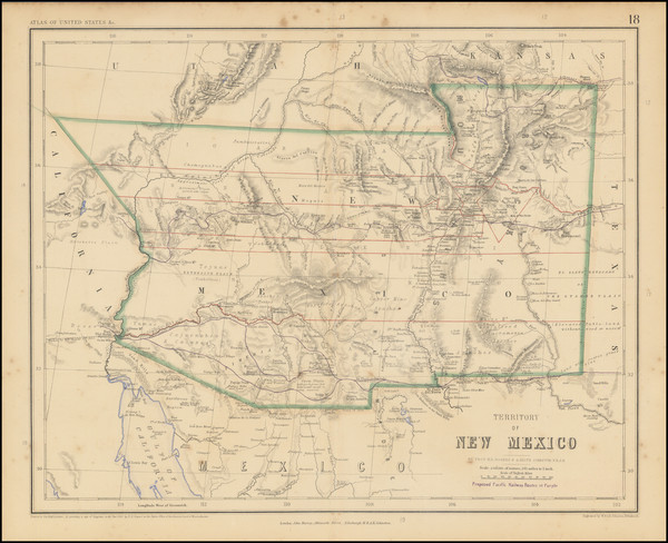 44-Southwest, Arizona, Colorado, New Mexico, Rocky Mountains and Colorado Map By Henry Darwin Roge