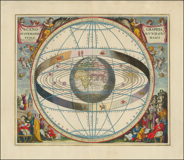 95-Eastern Hemisphere, Indian Ocean and Celestial Maps Map By Andreas Cellarius / Gerard & Leo