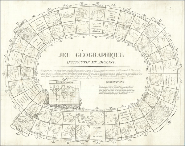 26-World and Curiosities Map By Auguste Jouvenel