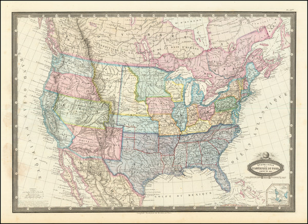 92-United States, Utah and Utah Map By F.A. Garnier