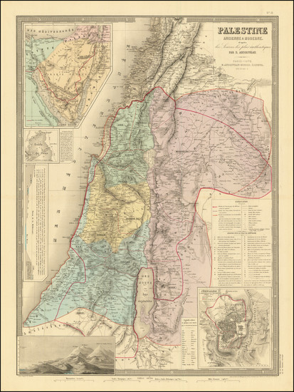 58-Holy Land Map By Eugène Andriveau-Goujon