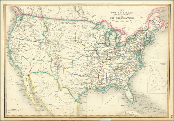 15-United States, Texas and California Map By James Wyld