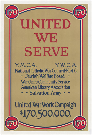 23-World War I Map By United War Work Campaign