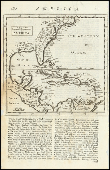 34-United States and Southeast Map By Herman Moll