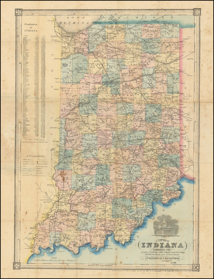 28-Indiana Map By Edward Mendenhall