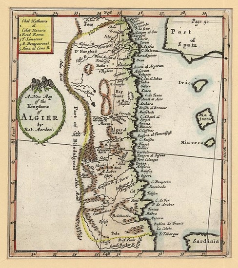 61-Europe, Spain, Mediterranean, Africa and North Africa Map By Robert Morden