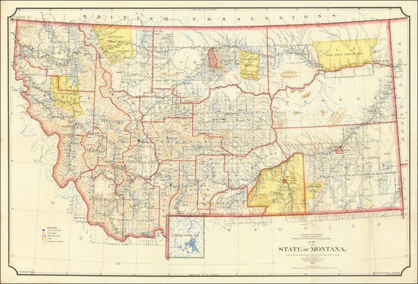 87-Montana Map By U.S. General Land Office