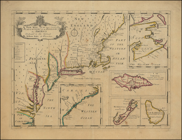 18-United States, New England, Mid-Atlantic, Caribbean and Canada Map By Edward Wells