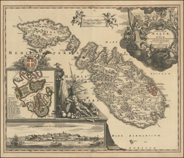 12-Malta Map By Johann Baptist Homann