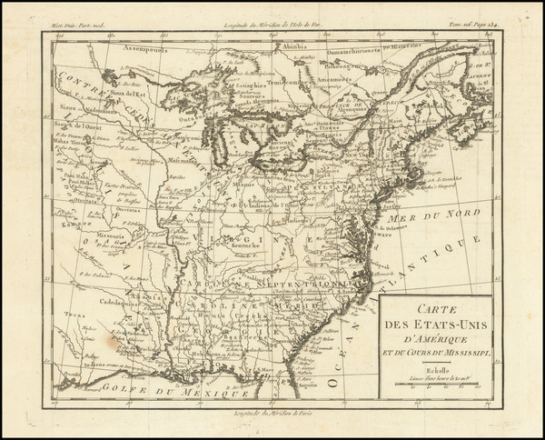 6-United States, Tennessee and North Carolina Map By Louis Brion de la Tour