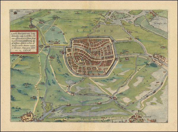 96-Netherlands Map By Georg Braun  &  Frans Hogenberg