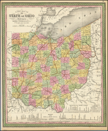 90-Ohio Map By Thomas, Cowperthwait & Co.