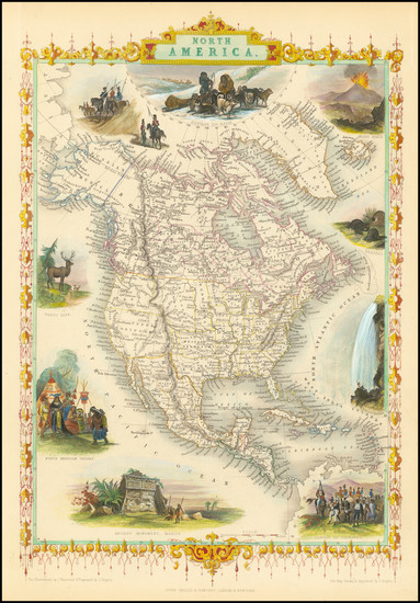 32-North America Map By John Tallis