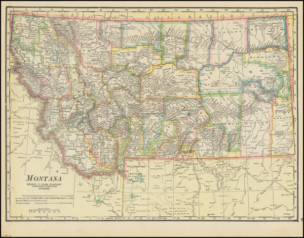 6-Montana Map By George F. Cram