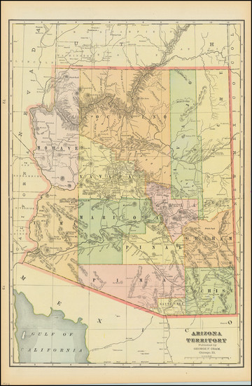 38-Arizona Map By George F. Cram