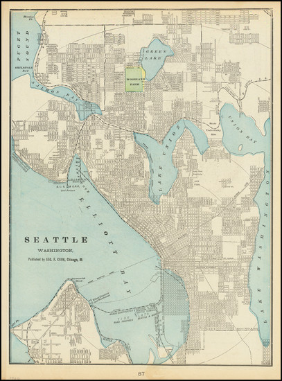 50-Washington Map By George F. Cram