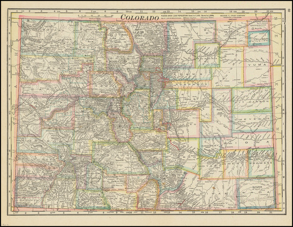 52-Colorado and Colorado Map By George F. Cram