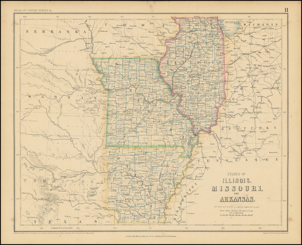 16-Arkansas, Midwest, Illinois and Missouri Map By Henry Darwin Rogers  &  Alexander Keith Joh