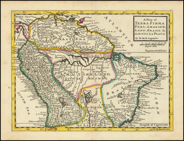 22-Brazil, Paraguay & Bolivia, Peru & Ecuador, Venezuela and British Columbia Map By Herma