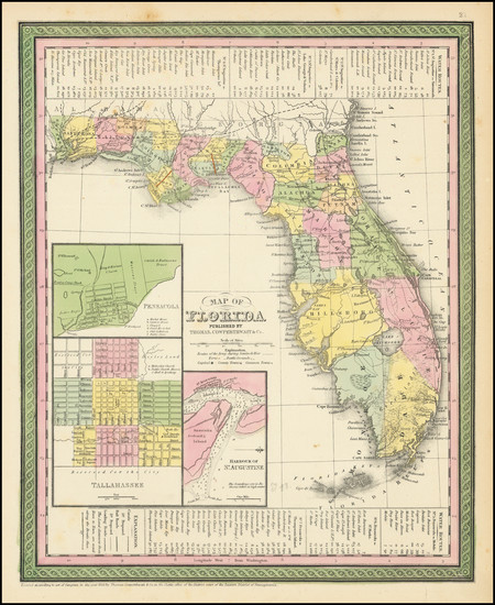 0-Florida Map By Thomas, Cowperthwait & Co.