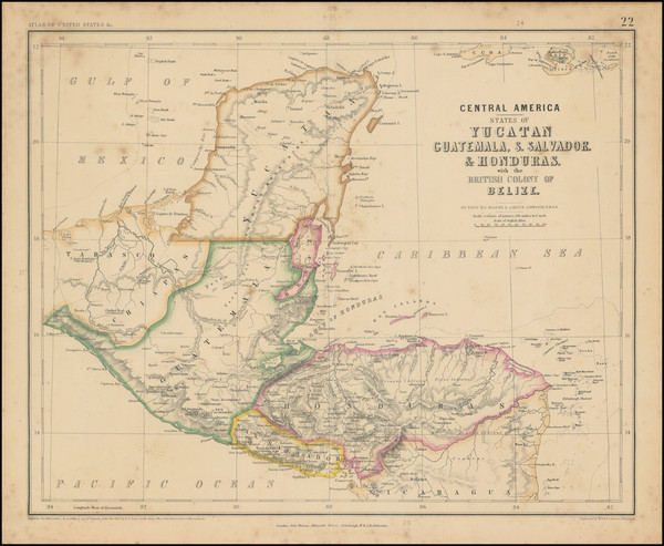 23-Central America Map By Henry Darwin Rogers  &  Alexander Keith Johnston