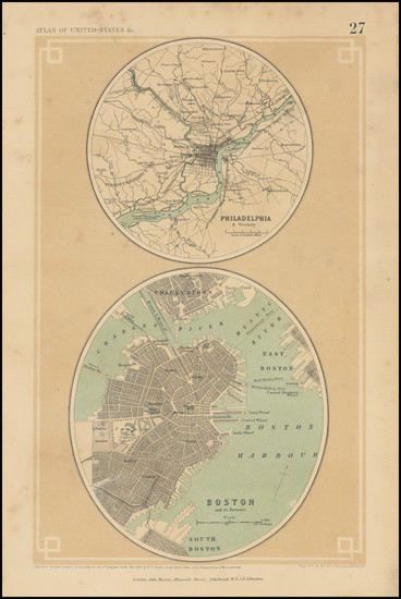 76-Philadelphia and Boston Map By Henry Darwin Rogers  &  Alexander Keith Johnston