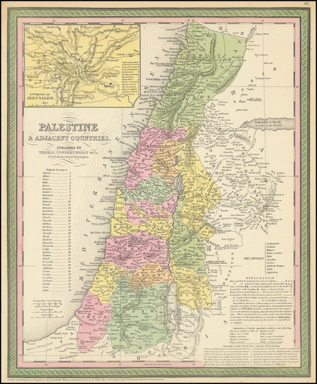 22-Holy Land Map By Thomas, Cowperthwait & Co.