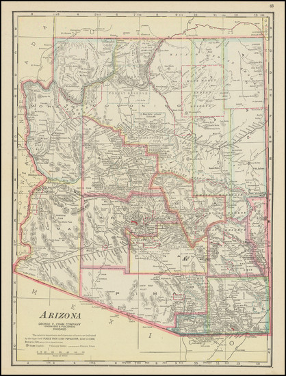 19-Arizona Map By George F. Cram