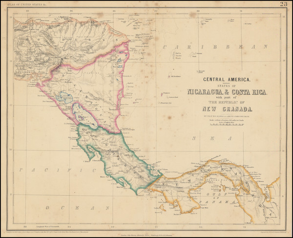 56-Central America Map By Henry Darwin Rogers  &  Alexander Keith Johnston