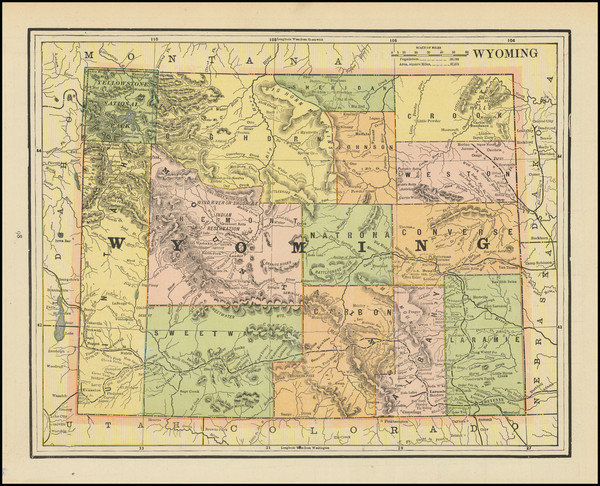 54-Wyoming Map By George F. Cram