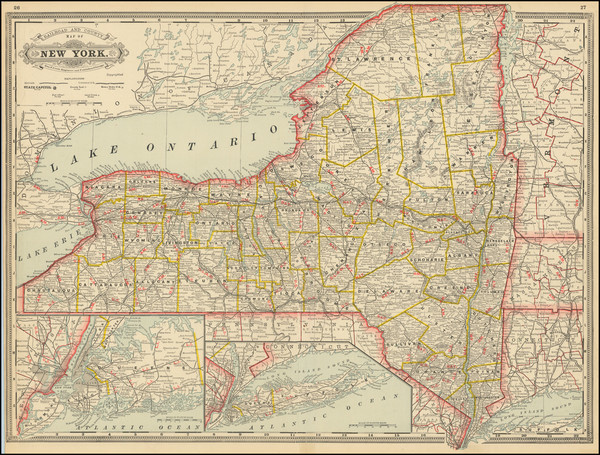 86-New York City Map By George F. Cram