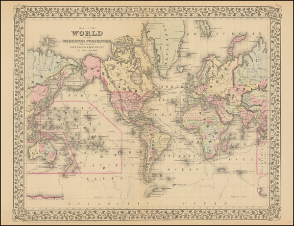 13-World Map By Samuel Augustus Mitchell Jr.