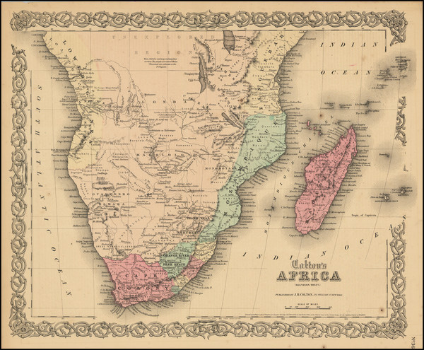 98-South Africa Map By Joseph Hutchins Colton