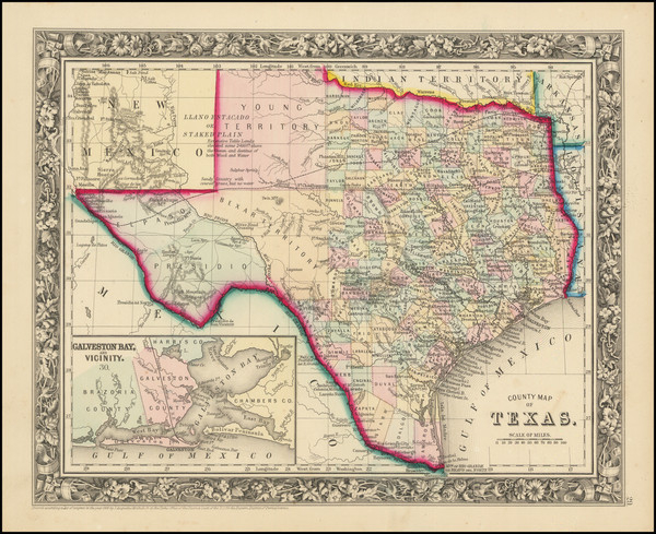 31-Texas Map By Samuel Augustus Mitchell Jr.