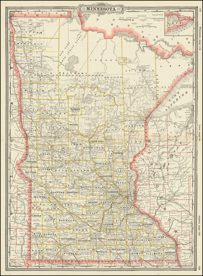 32-Minnesota Map By George F. Cram