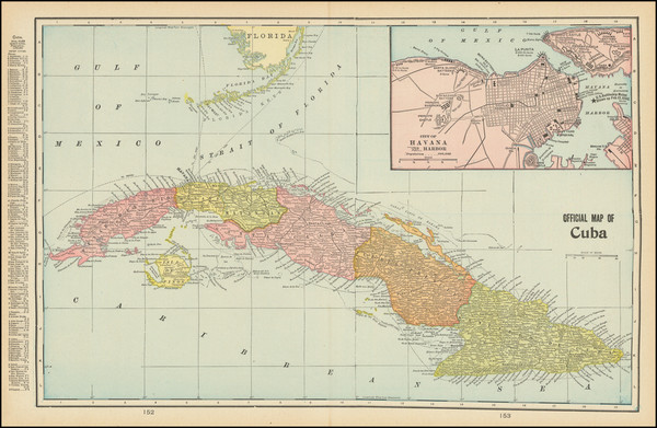 52-Cuba Map By George F. Cram