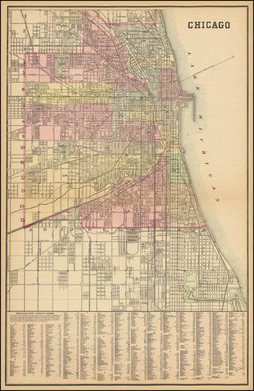 33-Illinois and Chicago Map By Samuel Augustus Mitchell Jr.