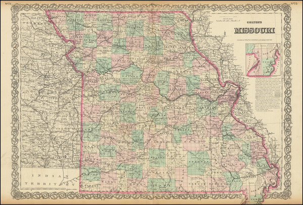 25-Missouri Map By G.W.  & C.B. Colton