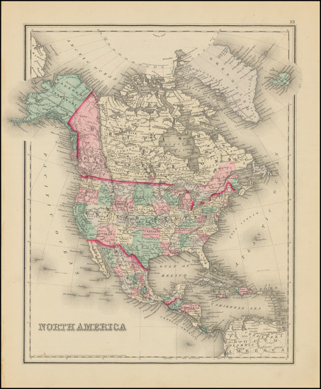 38-North America Map By O.W. Gray