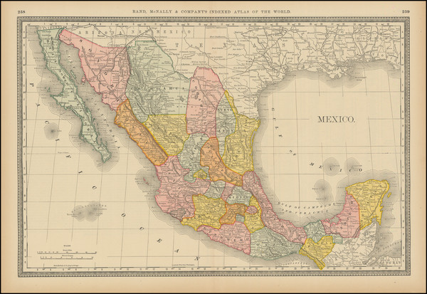 70-Mexico Map By Rand McNally & Company