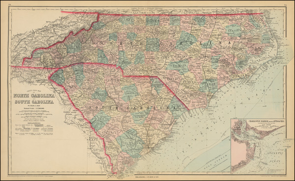 12-North Carolina and South Carolina Map By O.W. Gray