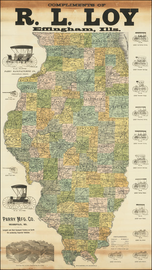 65-Illinois Map By William B. Burford