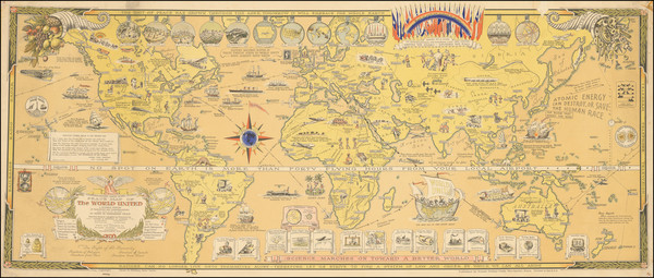 41-World and World War II Map By Ernest Dudley Chase