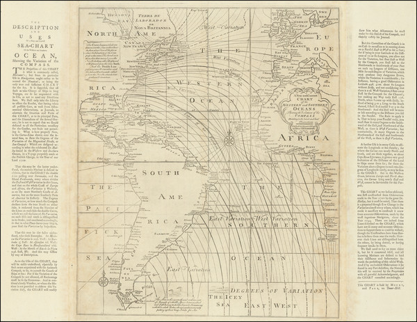 2-Atlantic Ocean, North America and Caribbean Map By Edmond Halley / Mount & Page