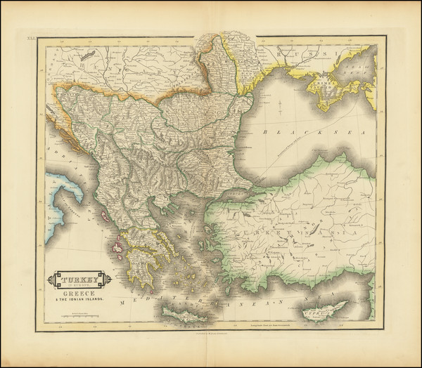 84-Balkans, Turkey, Turkey & Asia Minor and Greece Map By Daniel Lizars