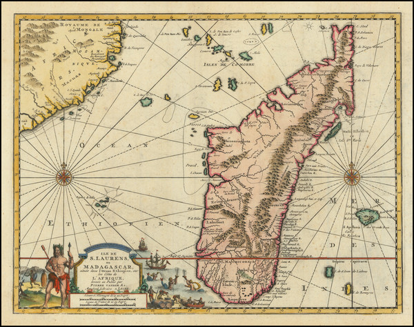 72-African Islands, including Madagascar Map By Pieter van der Aa