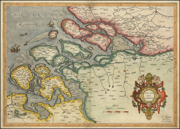 32-Netherlands Map By  Gerard Mercator