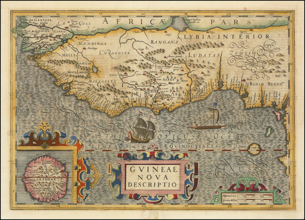 66-West Africa Map By Jodocus Hondius